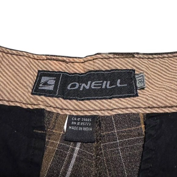 Y2K O'neill Brown Heather Plaid Polyester Blend Shorts‎ Men's 31 (Fits 31.5) - Picture 5 of 10